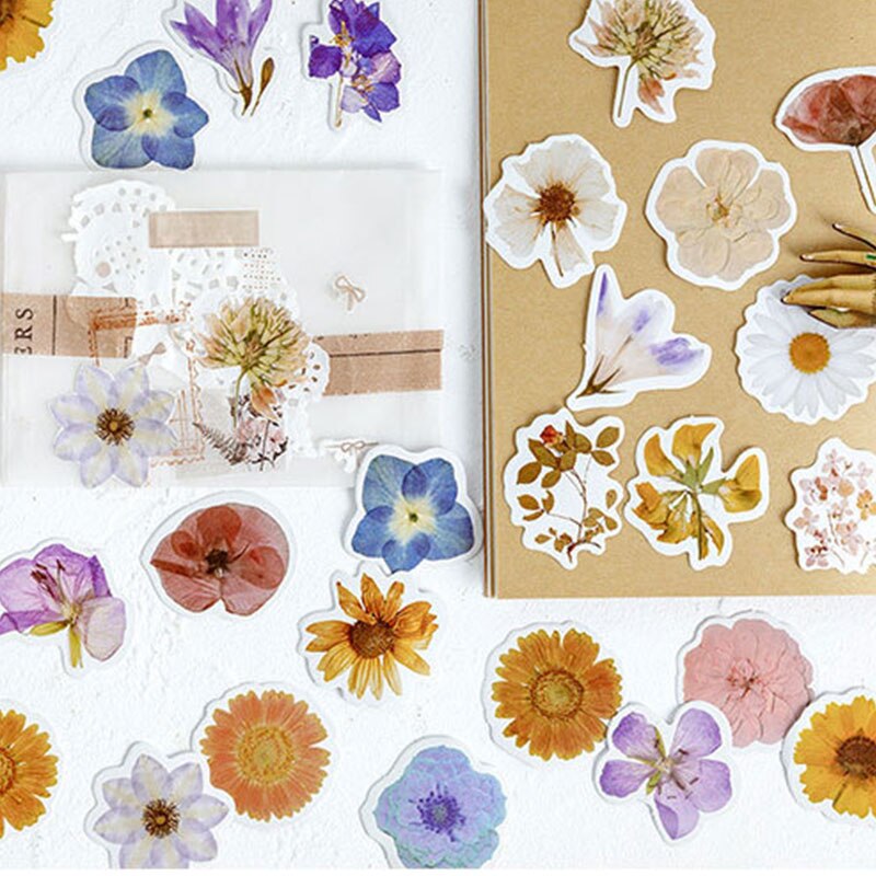 46 pcs/set Autumn Flower Sticker Diy Scrapbooking Diary Planner Decoration Sticker For Photo Album Flowers Scrapbook Stickers