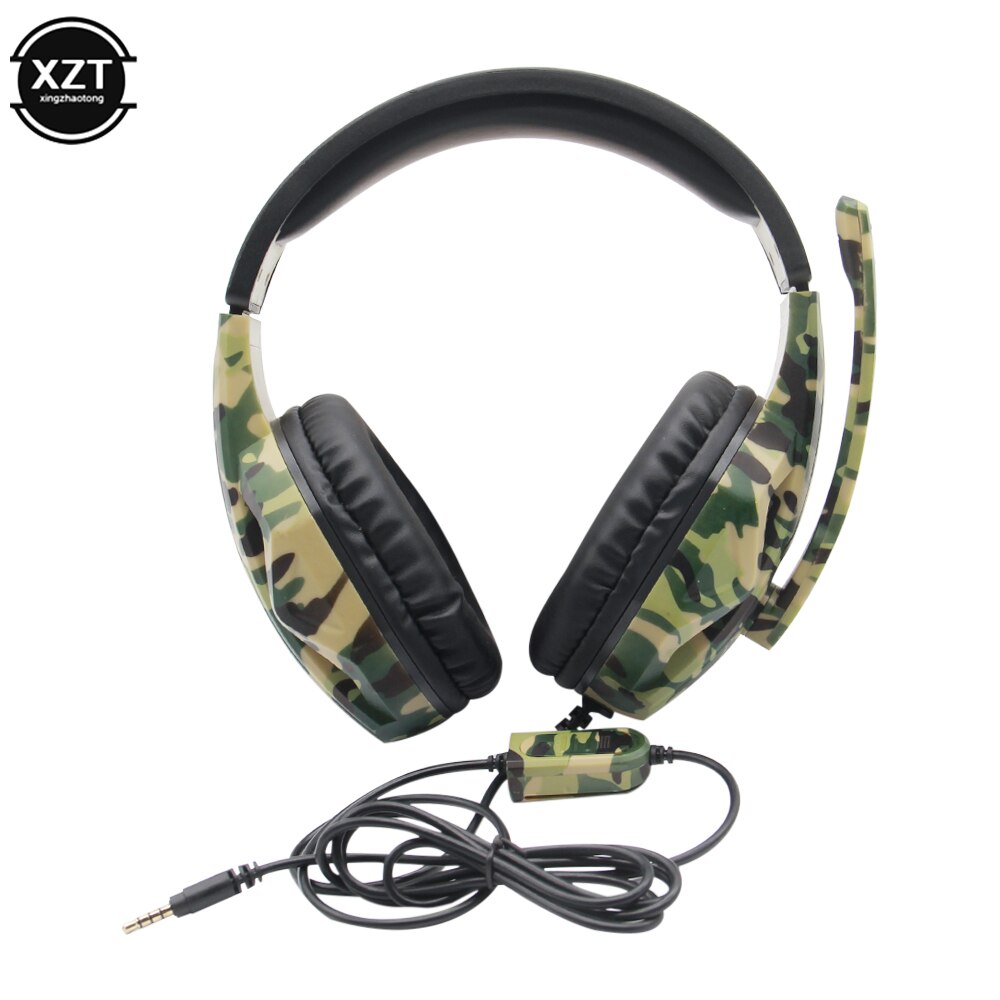 3.5mm Gaming Headset - Camouflage Stereo Headphones with Mic for PS4, Xbox, Switch: Green