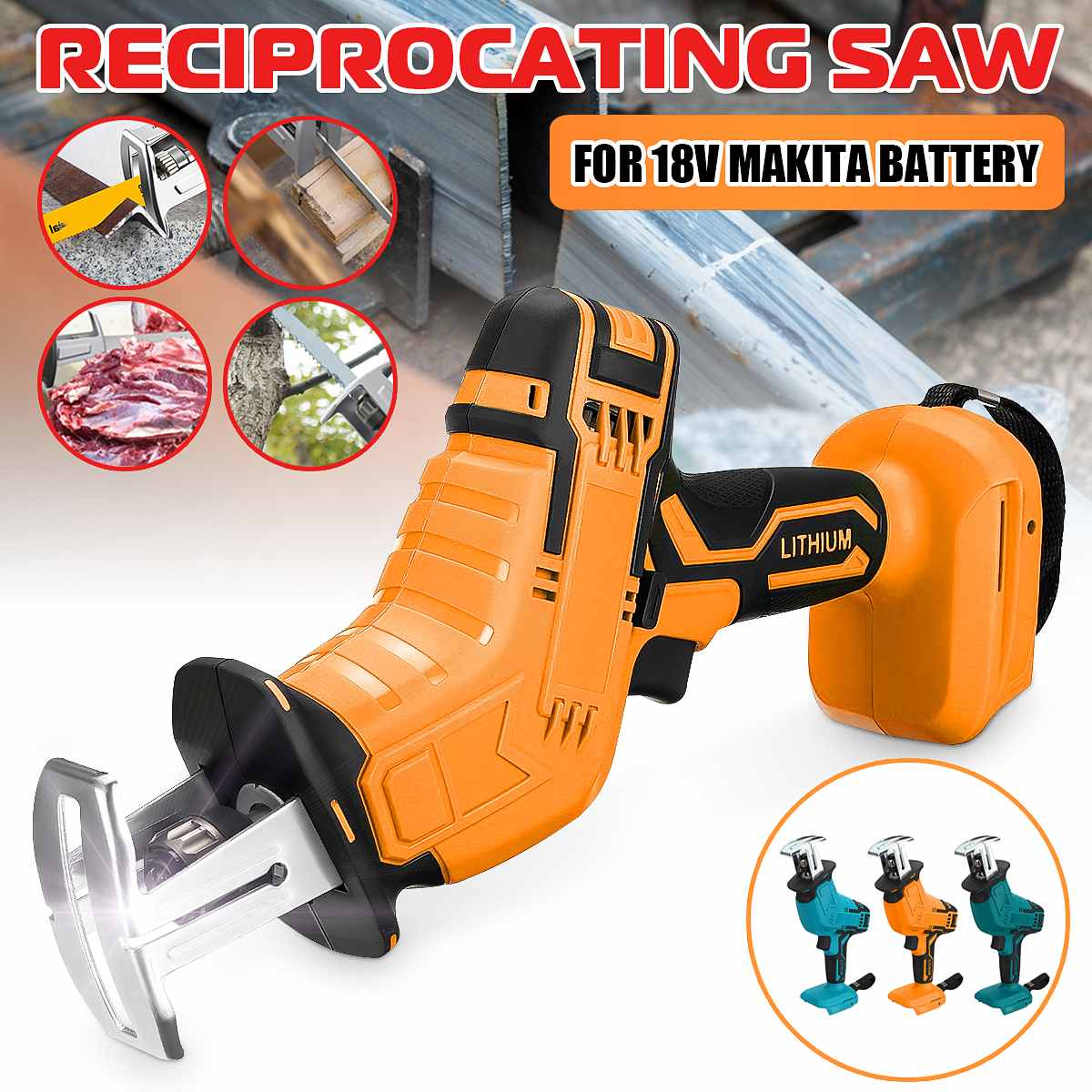 18V Wood Cutting Portable Cordless Reciprocating Chainsaw Wood Cutting Machine Without Battery For Makita Battery DTW285Z