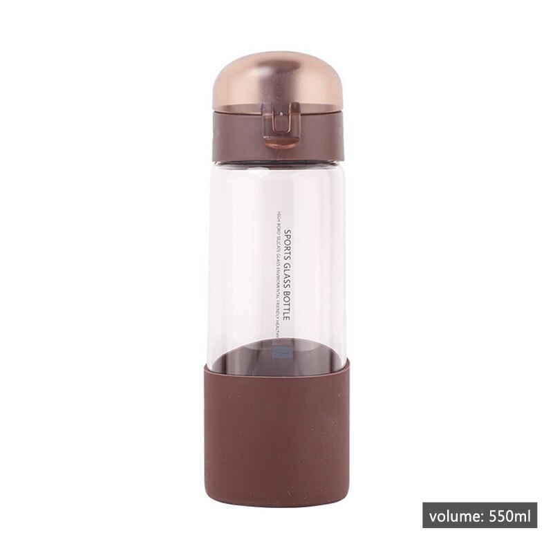 Upspirit 550ml glas vandflaske med te filter høj kapacitet drikke kedel tumbler bærbar sport protein shaker drinkware: Kaffe