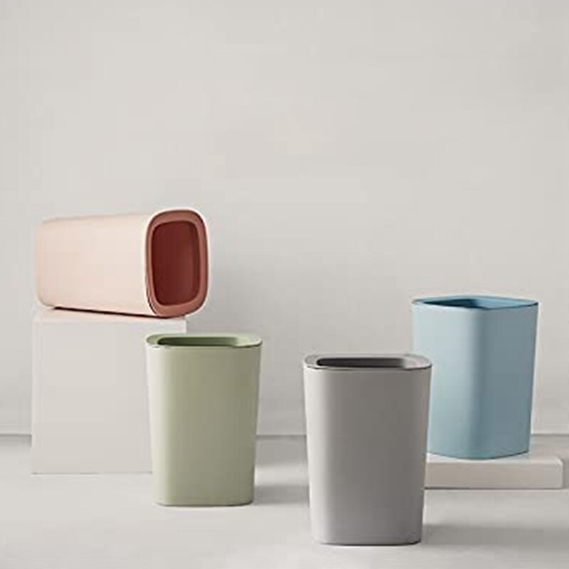 Poubelle en plastique pour salle de bain, corbeille pour chambre à coucher, corbeille pour papier, corbeille pour la maison, la cuisine, les toilettes et le bureau