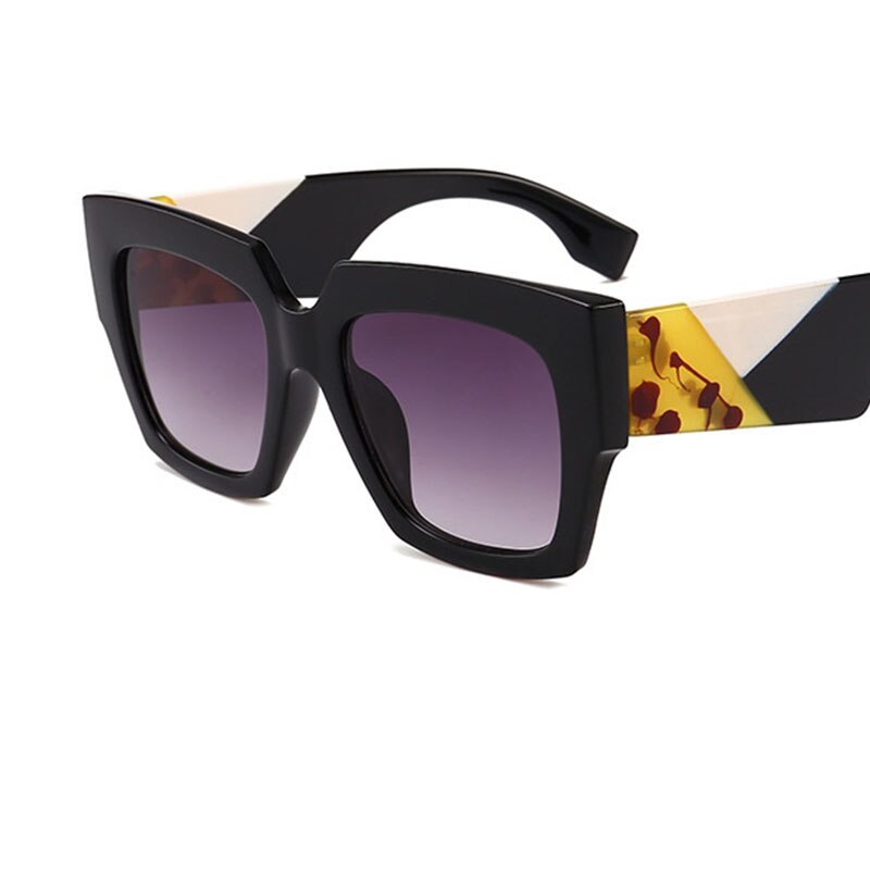 Overdimensionerede firkantede solbriller kvinder mænd luksusmærke solbriller dame retro stor ramme gradien solbriller  uv400