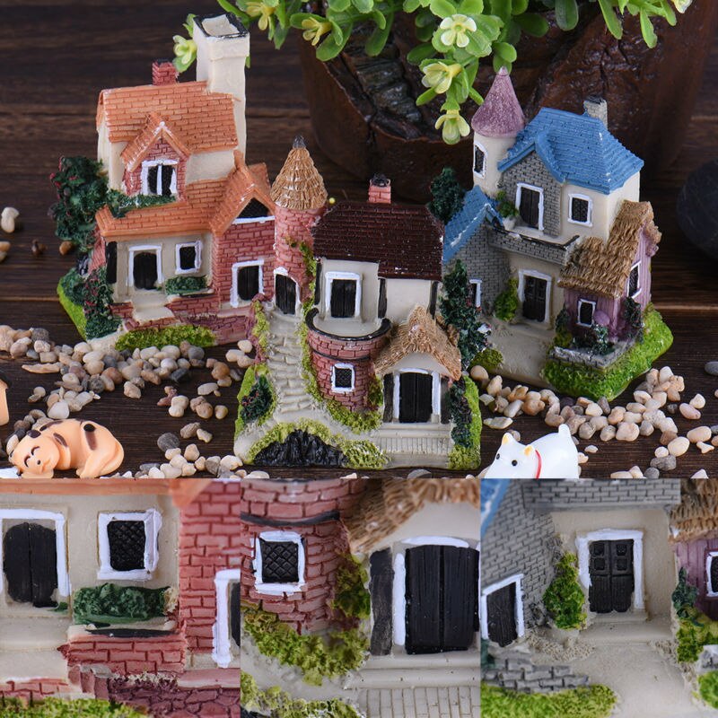 Mini Micro paysage, maison en résine, artisanat, décoration, Villa Miniature, maison de poupée, accessoire de décoration