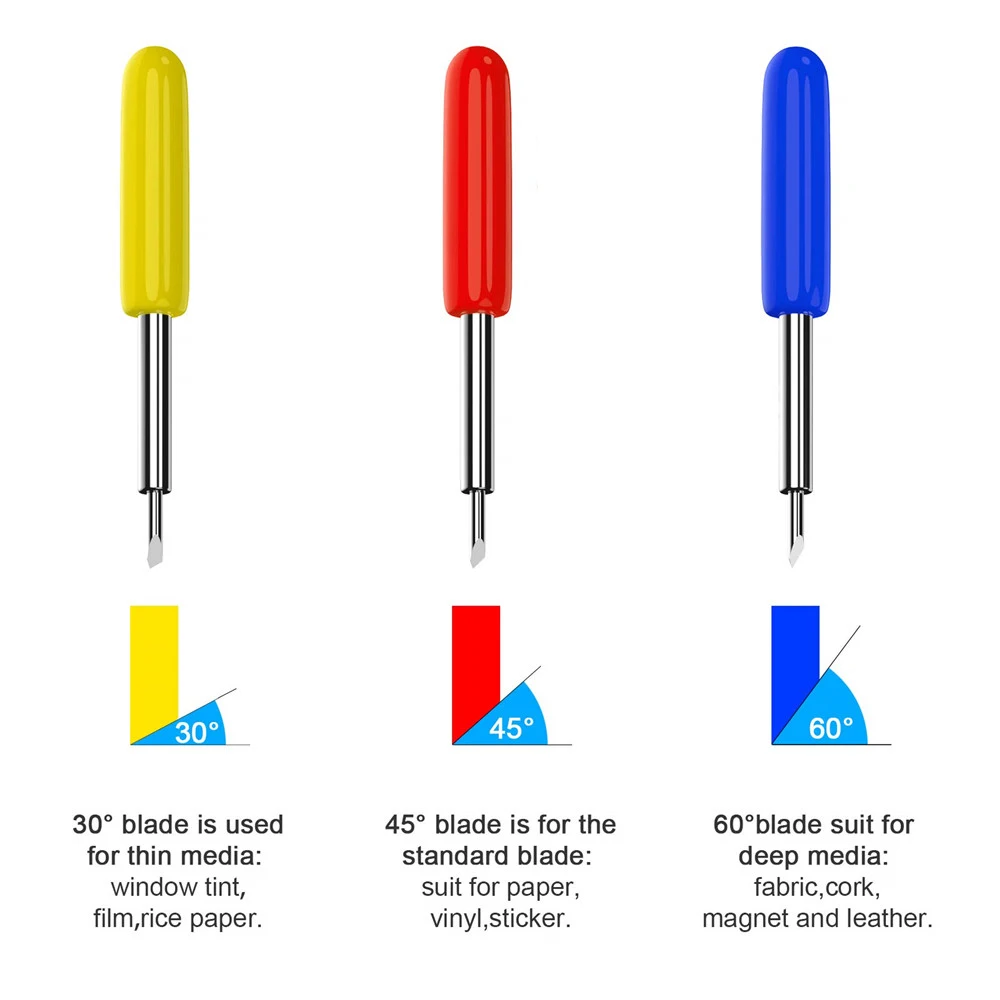 Lames de remplacement pour outils électriques, 30/45/60 degrés, pour traceur, Roland Cricut