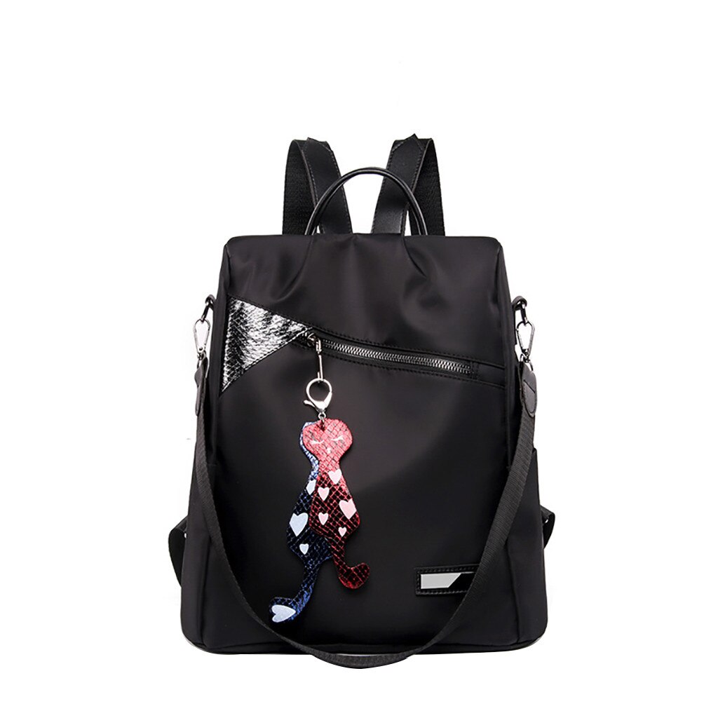 Mochilas Vintage de para mujer, gran capacidad, sencilla y , impermeable, bolsa para estudiantes mochila antirrobo #08,: BK