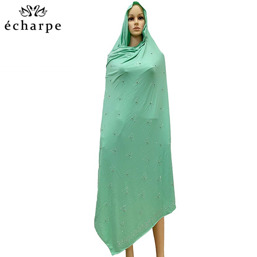Foulard africain en dentelle de coton doux, écharpe africaine de , écharpe africaine avec pierres, écharpe à perles pour châles, EC054: EC054-7