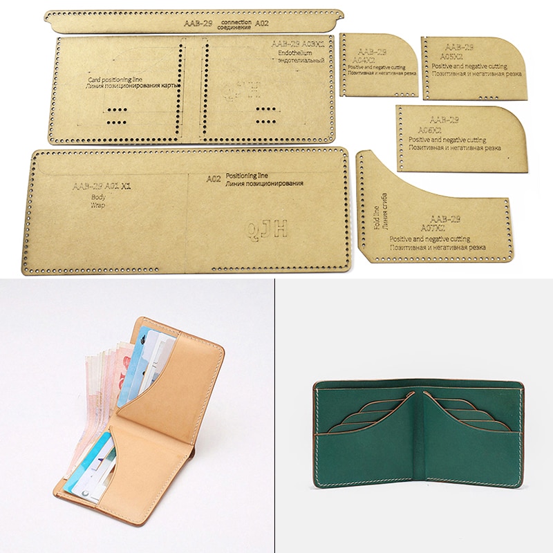 DIY Handmade Personality Short Wallet Kraft Paper and Acrylic Template Handmade Leather Craft Bag Template 11cm*9cm