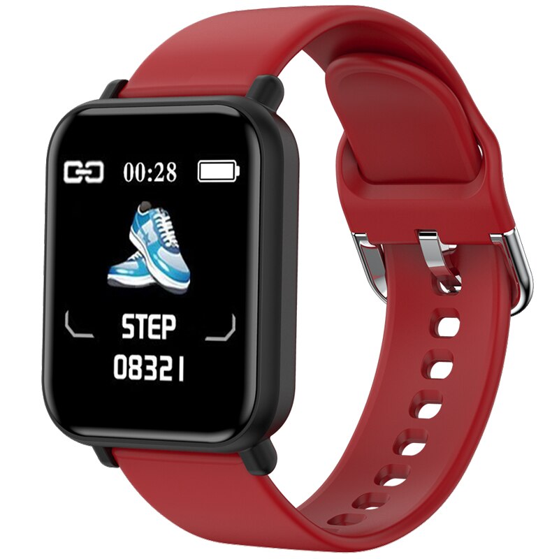 Fitness sporer smart armbånd blodtrykksmåling smart bånd se Fitness sporer  ip67 vanntett smart armbåndsur: Rød
