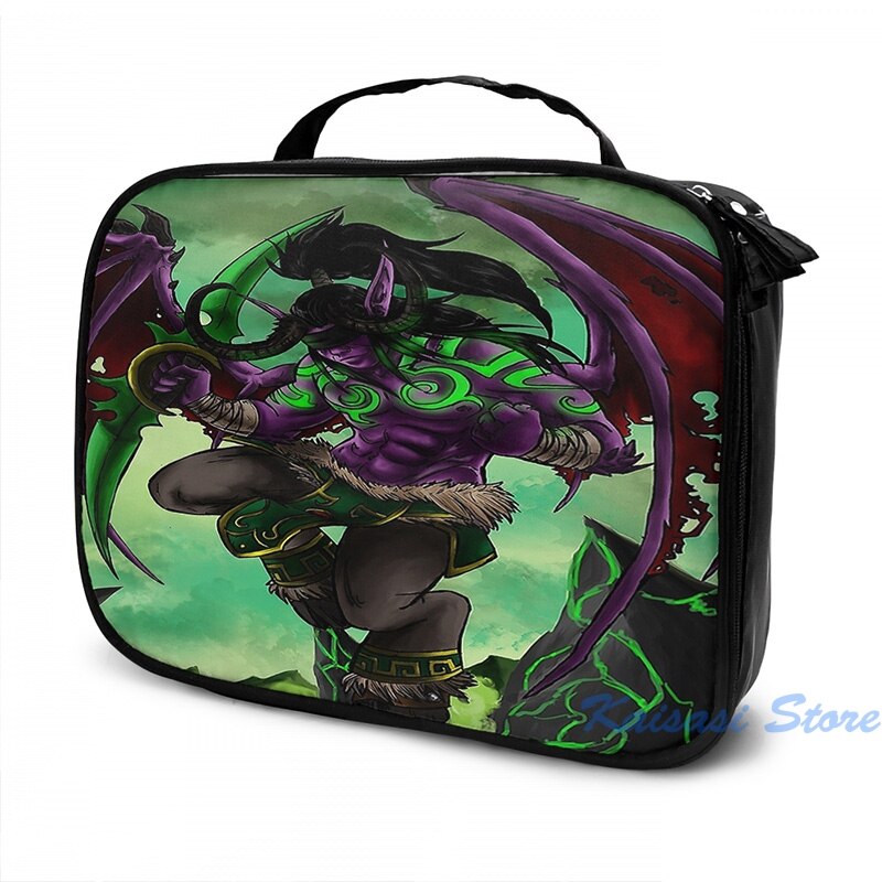 Divertido estampado gráfico Illidan de carga USB hombres de mochila bolsas de la Escuela de las mujeres, bolsa de ordenador portátil: Cosmetic bag