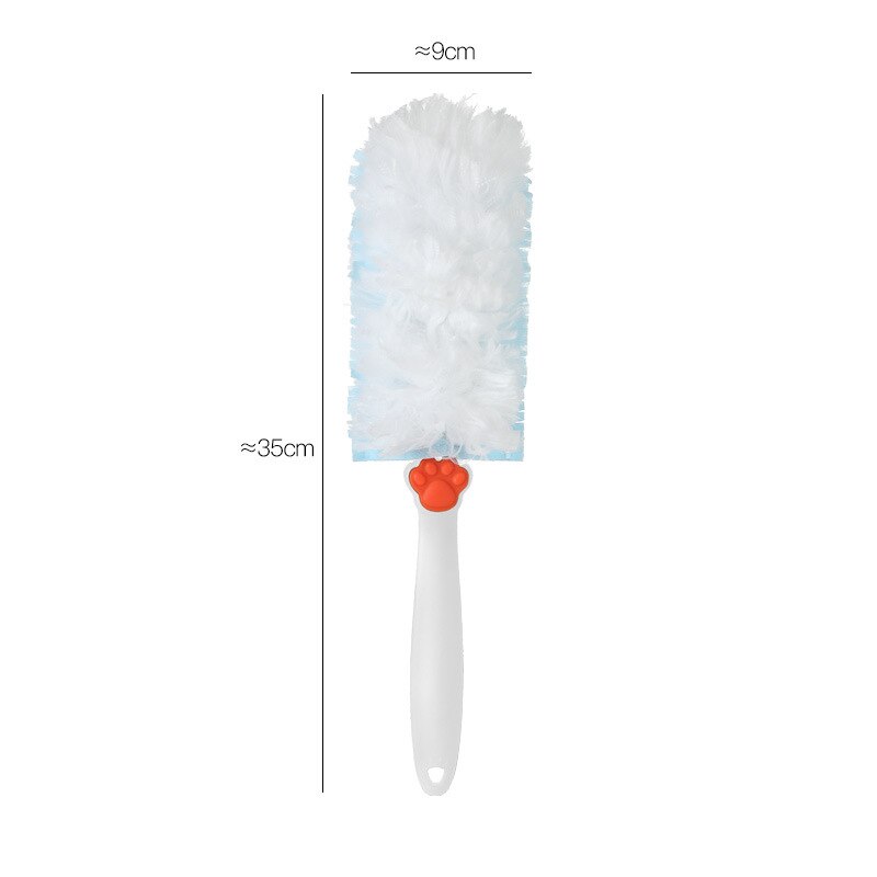Cepillo plumero de microfibra, limpiador de mano antipolvo, eliminación de ácaros, huecos, herramientas de limpieza del hogar: White