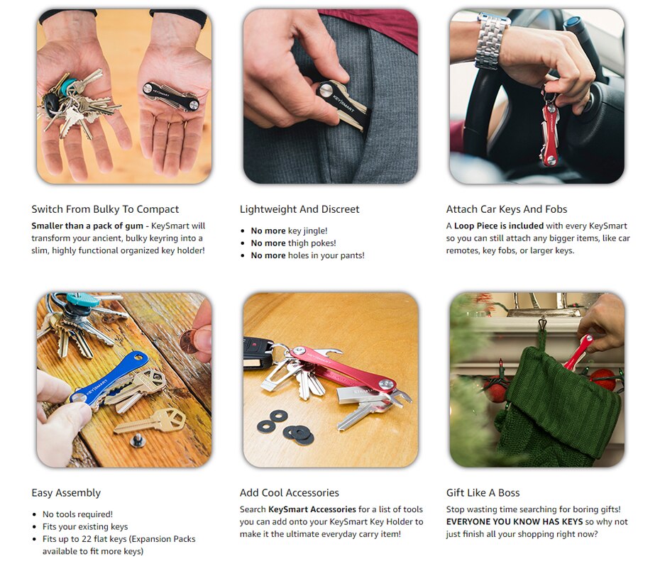 Smart key chain Mini Keychain Compact Key Decorative Holder Clip Home Storage Metal key Clip Aluminum Organizer Keychain