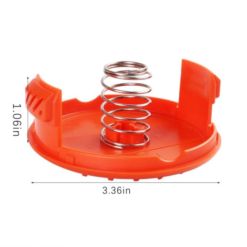 6Pcs AF-100 Strimmer Trimmer Spool Line With Spring Cap For Black&Decker Nylon For Single Line Automatic Feed Trimmer And Edgers