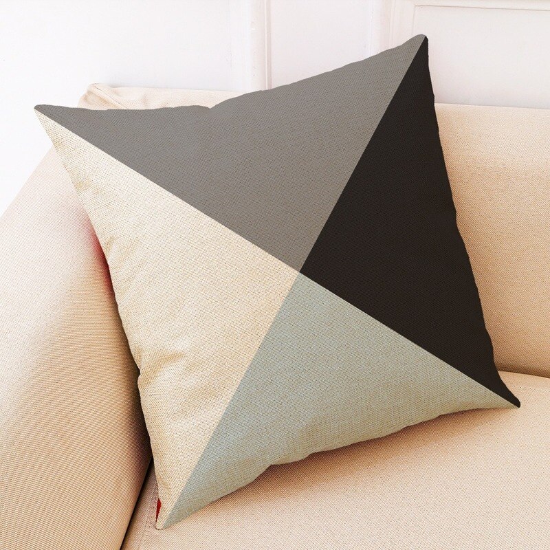 45x45, fundas de almohada con estampado geométrico azul, Triangular, estilo mediterráneo, cojines: I
