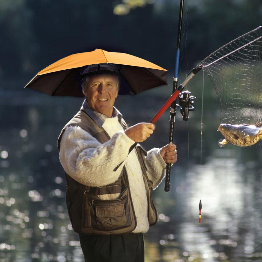 Sombrero de sombrilla portátil para exteriores, sombrilla de pesca impermeable, sombreros universales para el sol, Camping, playa, sombreros plegables