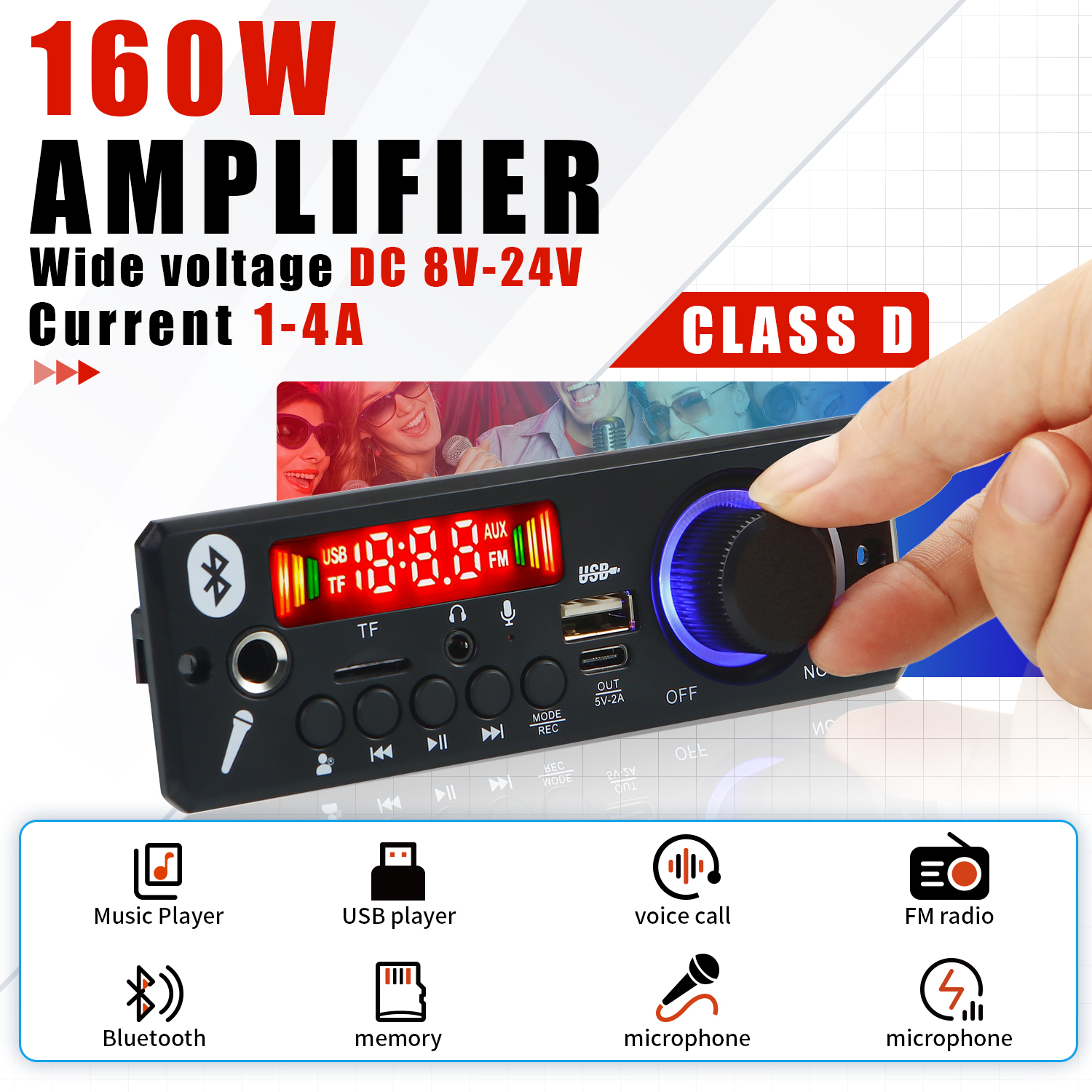 160W Verstärker Bluetooth MP3 WMA APE Decoder Board 12V 80W Freisprecheinrichtung Auto Audio Mikrofon USB TF FM Radio DIY MP3 Musik Player