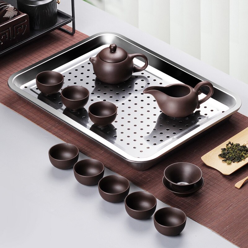 Stainless Steel Square Thickened Magnetic Punchedplate Tray Dish Barbecue Rice Baking Plate Cookie sheet Toaster Oven Tray Pan