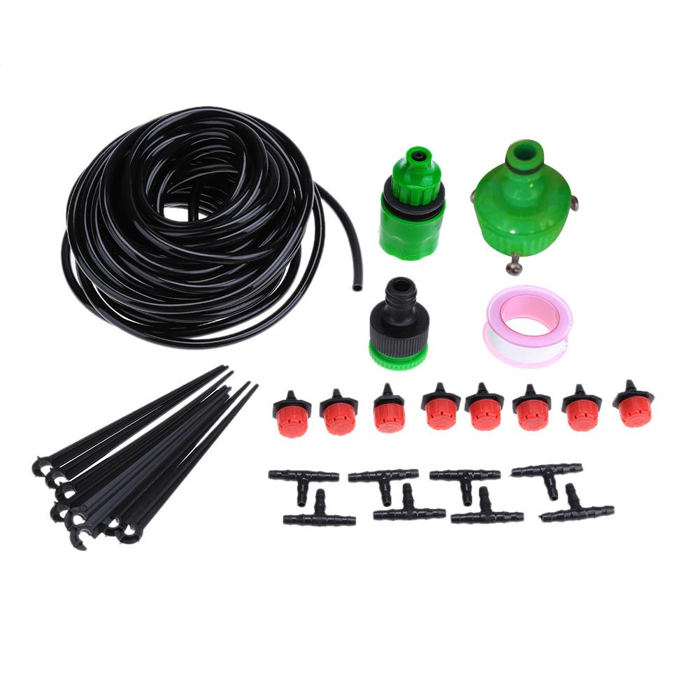 5-30m Garden Hose Micro Drip Irrigation System Adjustable Dripper Plant Self Watering Kit Automatic Drip Irrigation Set: 25M