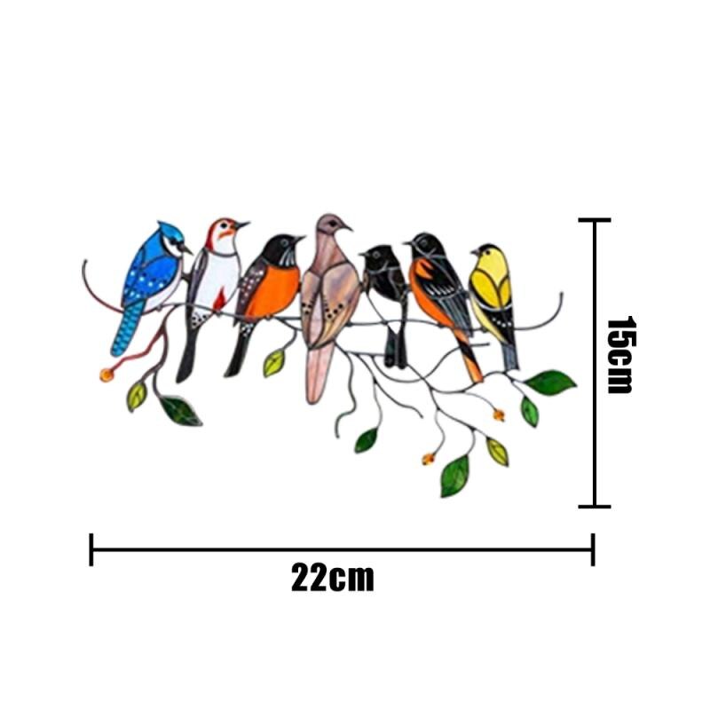 Brilliant Color Bird Window Decoration Multicolor Happy Birds Stickers Home Wallpaper Cartoon Decorative Stickers: 05