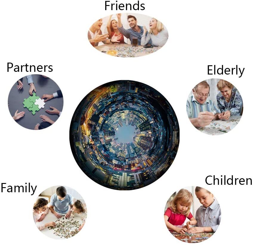 Jigsaw Puzzles 1000 Pieces City Vision Round puzzles-1000 Piece Puzzles for Adults Teens Large Puzzle, Art Puzzles