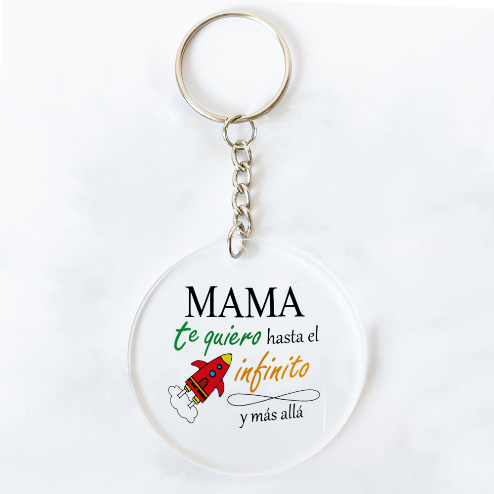 Best Mom in The World Spanish Printed Key Chains Keychain Acrylic Keyring Mama Key Ring Mother's Day Birthady for Mother: Chocolate