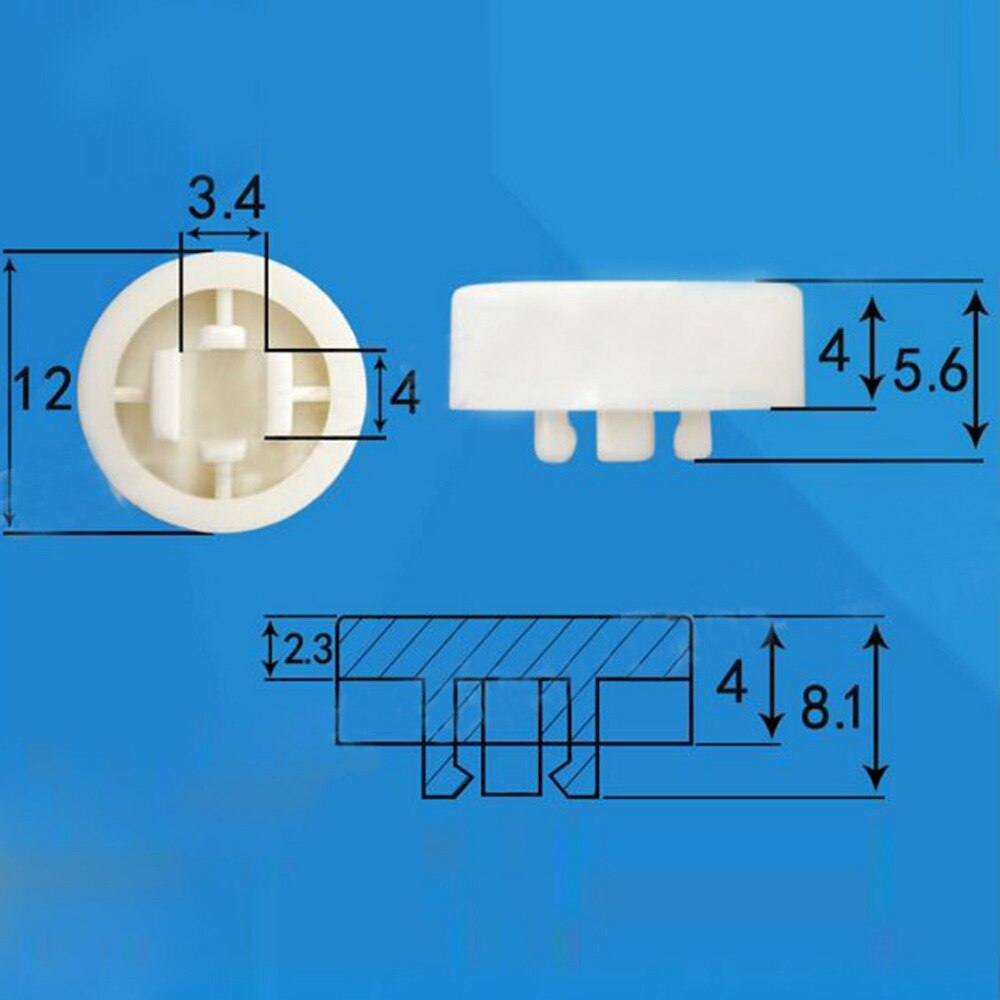 100Pcs 12*4Mm Tactile Switch Knop Cap Drukknop Caps Ronde Cover Voor 12*12*7.3Mm Vierkante Tactile Switches Prijs