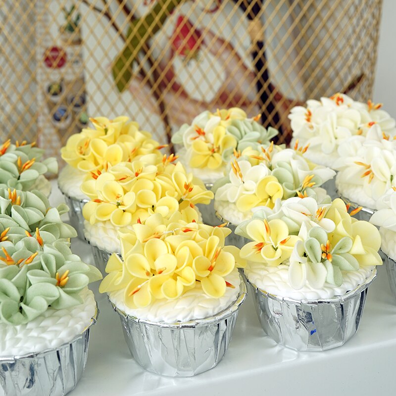 2 unids/lote de cupcakes de cerezo en flor de imitación