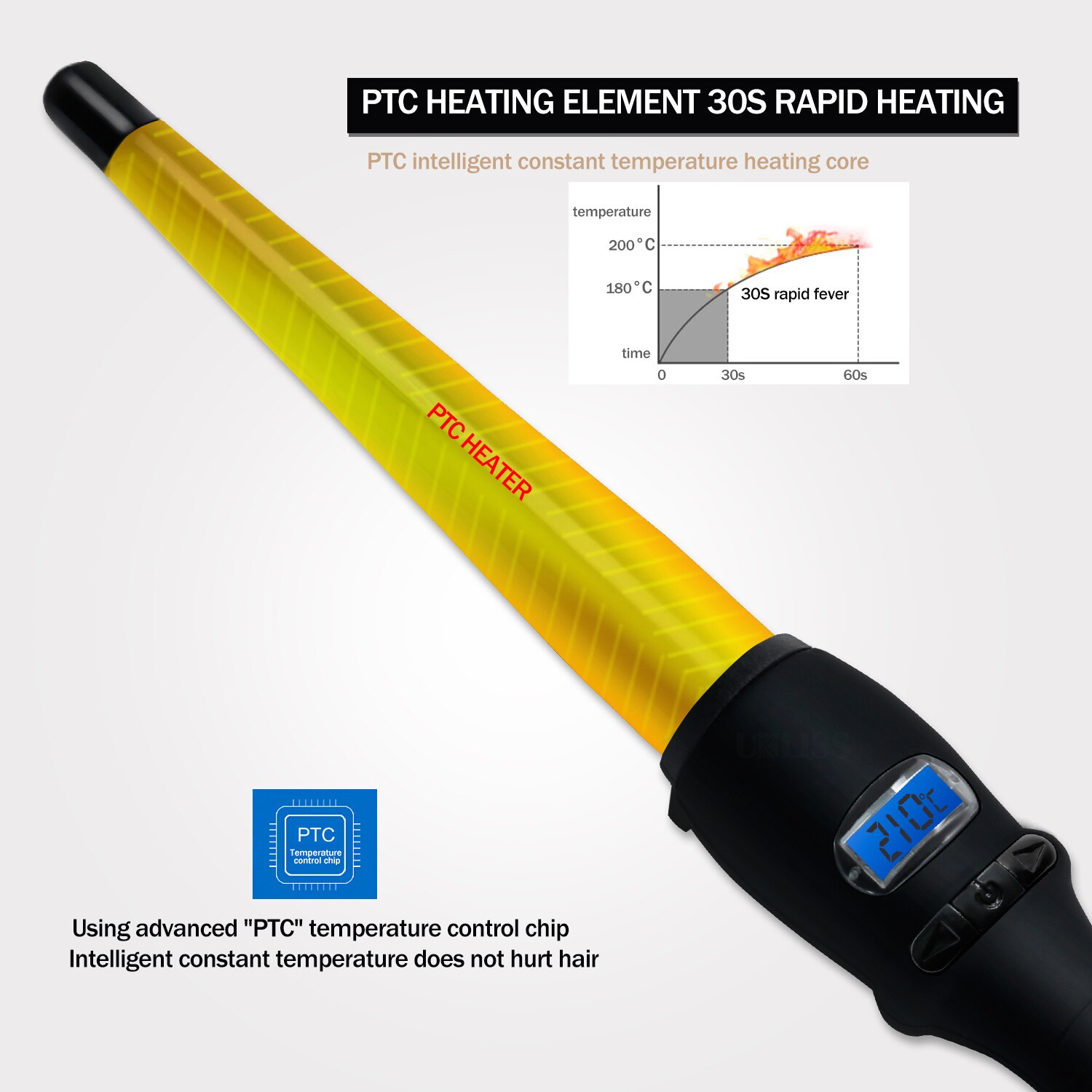 Hair Curler Infrared Conical Curling Iron Single Tube Hair waver Pear Flower Cone Electric Hair Curler Roller Curling Wand