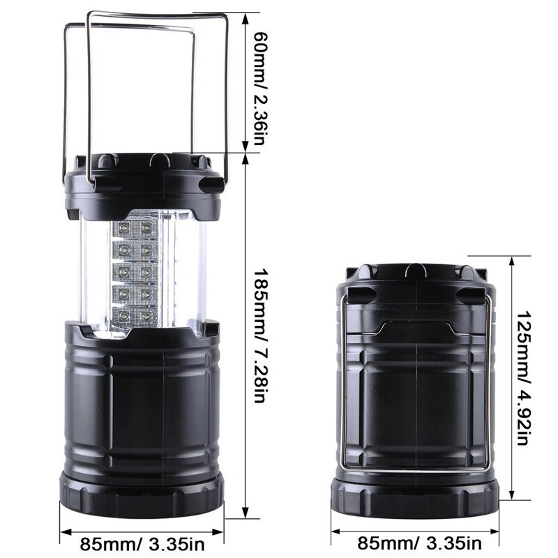 Utomhus campingbelysning 30 lysdioder ledde bärbar lykta tält belysning vattentät camping lykta hög ljus 3 st aa batteri led lampa