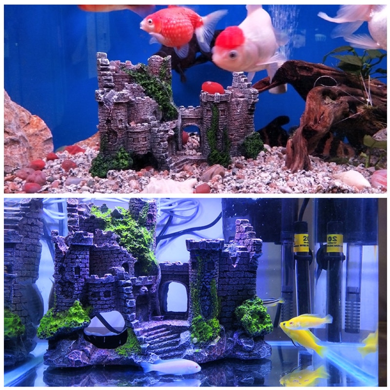 Aquarium Decorations Series - Classical Resin Castle Ornament,Eco-Friendly Fish Tank Castle Aquarium Accessories