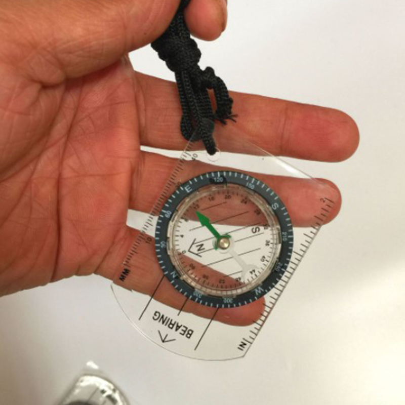 Mini Compass Map Outdoor Hiking Camping Survival Guiding Tool