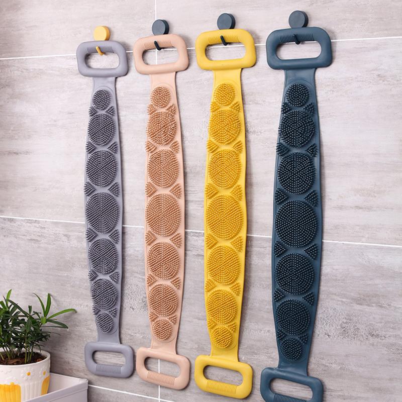 Ducha de baño Gel de silicona exfoliante cepillo de baño tira masaje espalda Rubs cinta de baño artefacto frotar la ceniza 8 colores para elegir en Stock