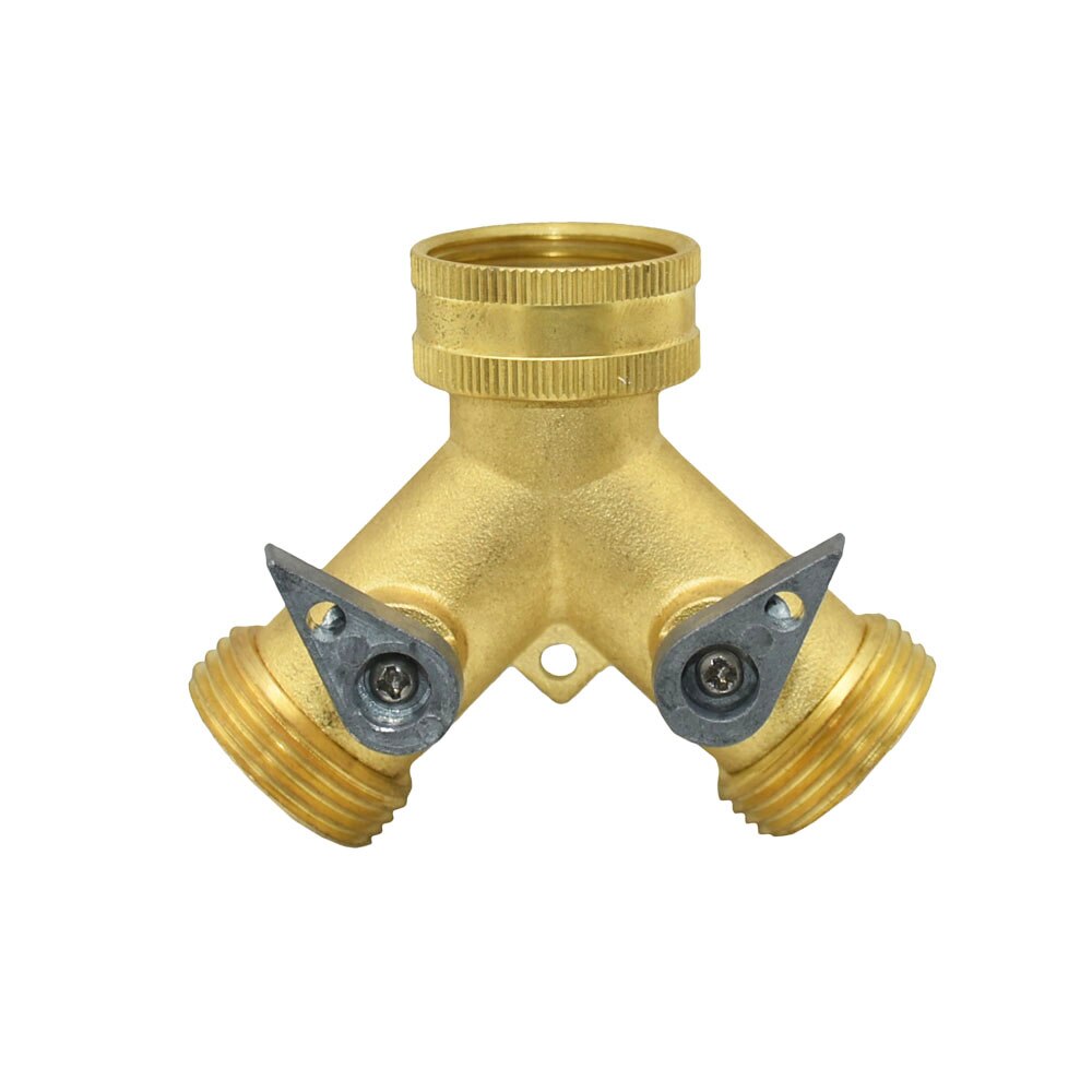 Brass 3/4" 2-way Garden Tap Y Irrigation Valve Hose Water Splitter Garden Hose Quick Connector 1 Set: A