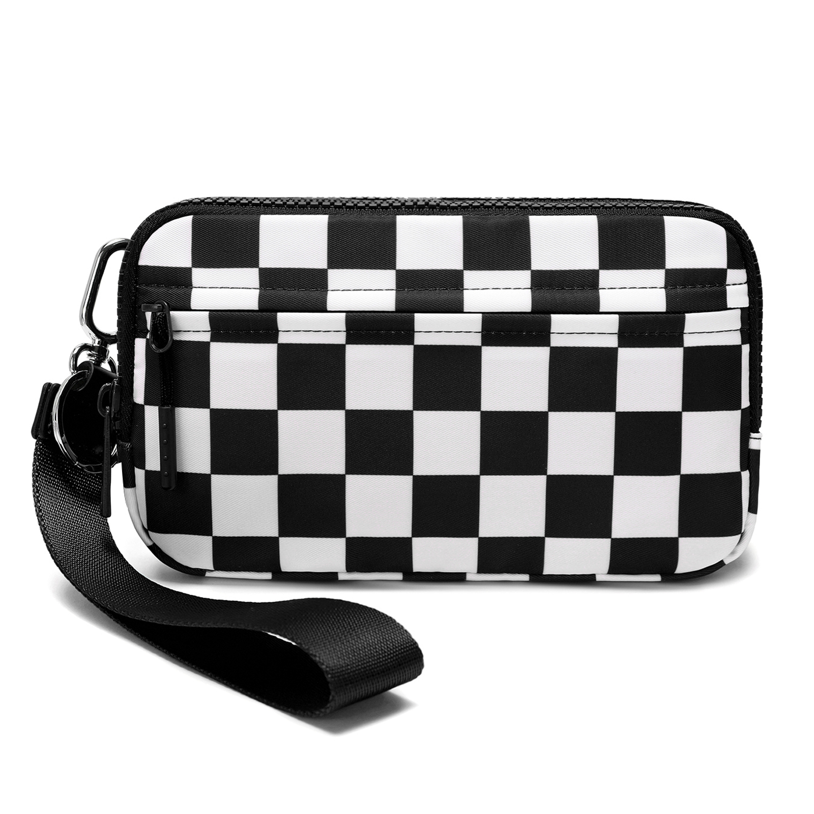 DOYOGI Portafogli da polso da donna Portafoglio trapuntato in nylon con 3 cerniere, carta di credito da viaggio, porta cellulare, portamonete