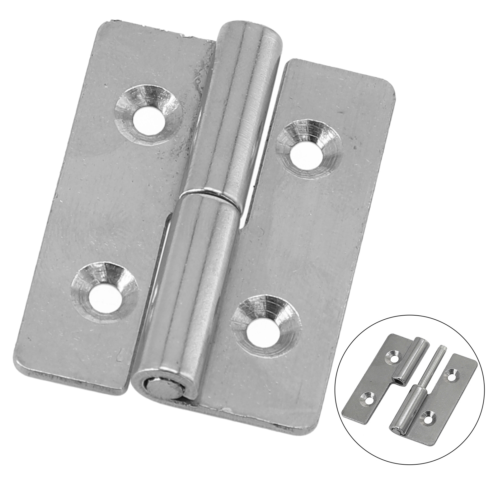 Silver Detachable Hinge Slip Joint Lift Flag Off Door Hinge Stainless Steel Door Connector 40*30*1.5mm Hinge Furniture Hardware