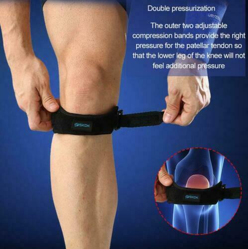 Justerbar patella sene magnetisk neopren sports knærem patella støtte bøjle knæbælte støtte lås justerbar rem