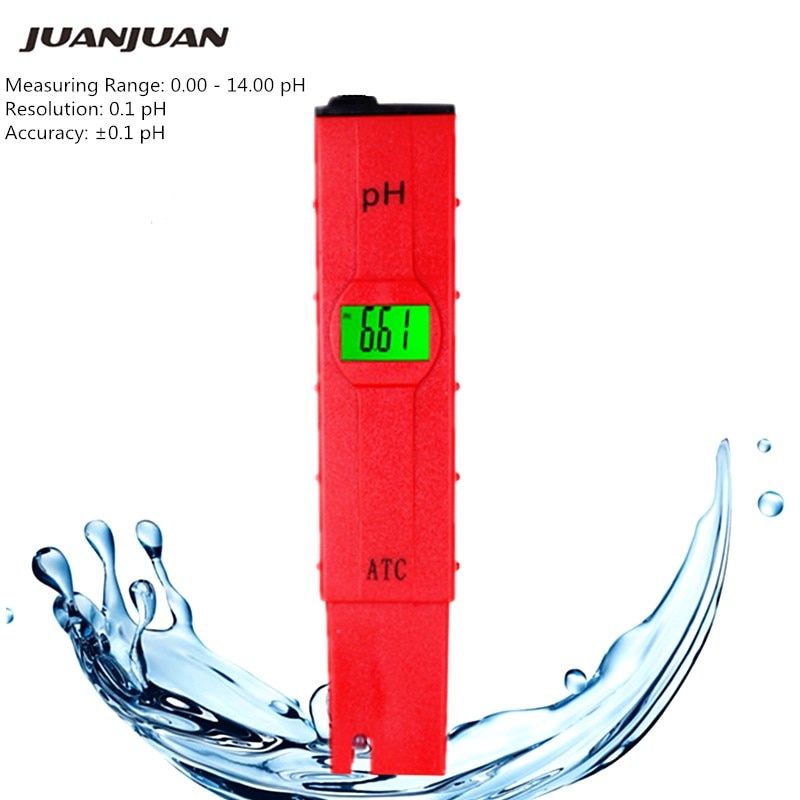 Portable Digital PH Meter LCD Display PH Tester Water Monitor Test Pen PH Multimeter With Backlight For Pool 30%OFF