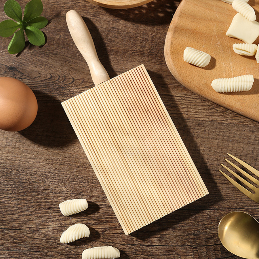 Gnocchibräda i trä, verktyg för gnocchi-pastatillverkning, gnocchi-pastamaskin för hemlagad pasta, kök för pastaälskare
