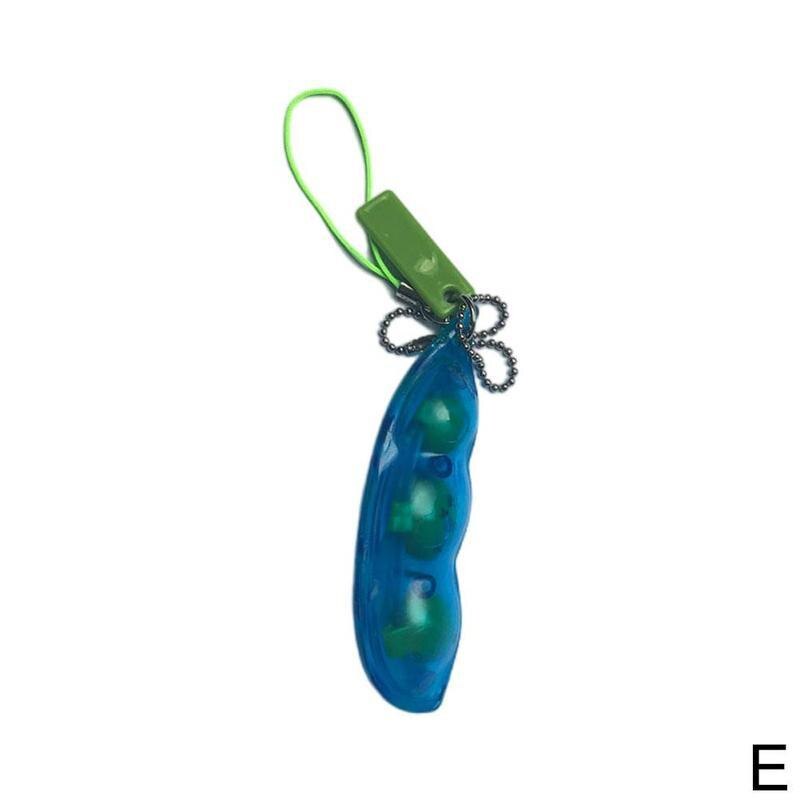 Linzen-erwtenkleur fidget toy antistress knijp edamame stressverlichtend speelgoed sleutelhanger openrits bonen emotie fidget sleutelhanger: En