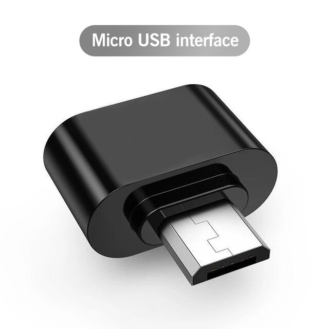 FONKEN OTG Type C For Macbook Laptop OTG Adapter Micro USB 2.0 to USB Converter For Xiaomi Samsung Android Phone USB C OTG: Black Micro