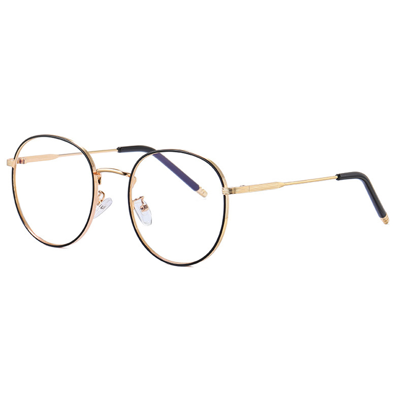 Zilead Retro Anti Blue Light Glasses Frame Metal Round Optical Sepectacles Plain Eyeglasses Eyewear For Men Women Unisex: black gold