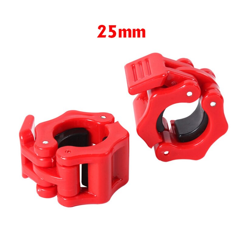 1 Pair 25/28/30MM Spinlock Collars Barbell Dumbbell Clips Clamps Weight Bar Locks for Gym Wrokout Fitness Training WOD Crossfit: Red 25mm 2 Pcs