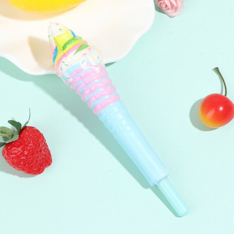 Slow Rebound Ice Cream Stress Reliever Soft Neutral Pen Student Appliance: Blue