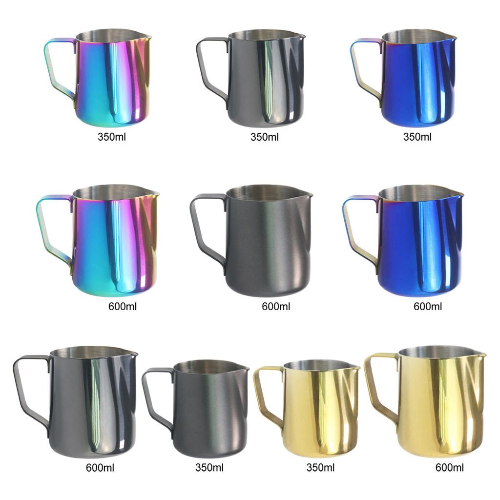 350ml/600ml Frothing Pitcher Household Milk Frothing Pitcher Pull Flower Cup for Cappuccino Latte Art Coffee Shop Milk Tea Shop