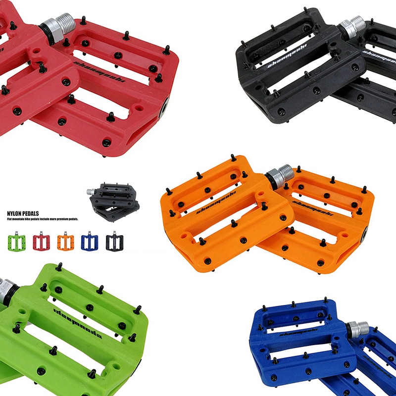 SMS vélo pédale vtt nylon fibre roulements pédales plat Y engrenage fixe ultra-léger 345g cyclisme 9/16 BMX VTT repose-pieds