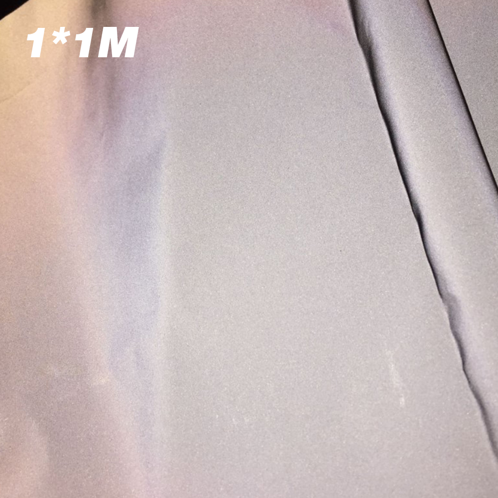 Silver Reflective Fabric By Yard High Shine Fabric Silver At Night for Clothing PatchWork Sewing Art: Non-stretch