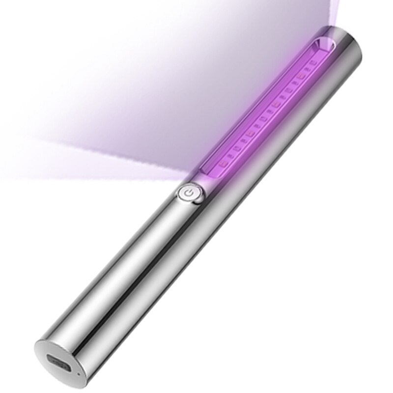 Uv -steriliseringslampa desinfektionspinne handhållen ultraviolett stav bakteriedödande ljus bärbar uv -ljus usb laddningsbar för hemmet