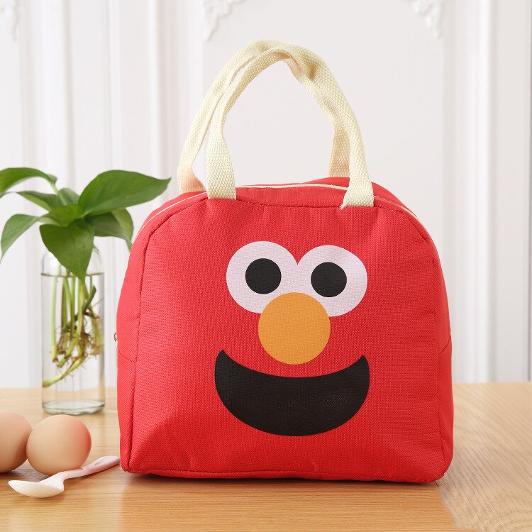 Cartone animato stampa isolamento impermeabile Picnic pranzo borse Unisex bambini addensato foglio di alluminio impacco di ghiaccio scuola conservazione degli alimenti borsa: Rosso