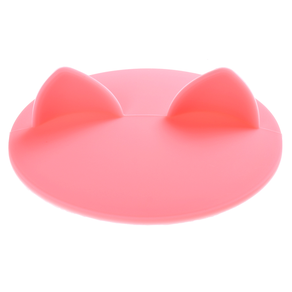 Cute Cat Ear Adorn Drinking Cup Lid FDA Silicone Leakproof Coffee Mug Airtight Sealed Cup Cover Anti-dust Bowl Cover