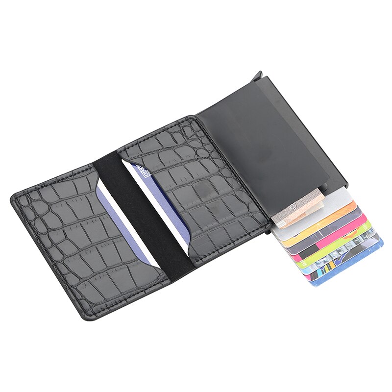 Aluminum Metal Credit Business Mini Card Wallet Man Women Smart Wallet Business Card Holder Rfid Wallet
