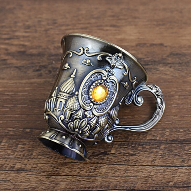 Mini Spirits Wine Glasses Cup 30ml Retro Embossed Rose Castle Drinking Cups